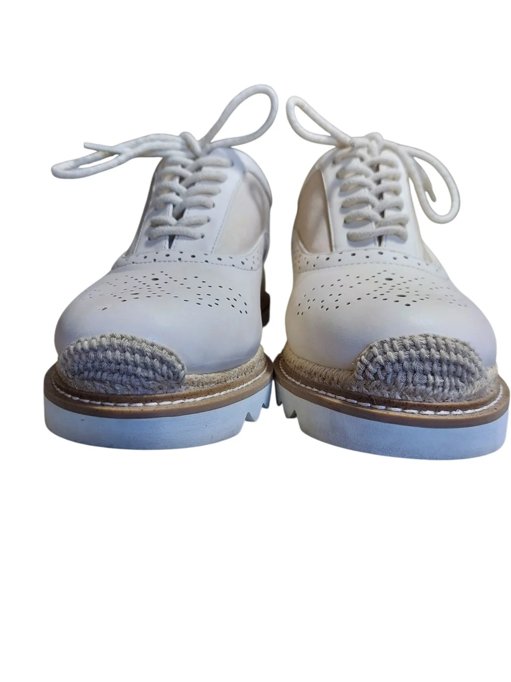 Torrid Brogue Platform Oxfords Cream Chunky Lug Sole Shoes 8.5WW